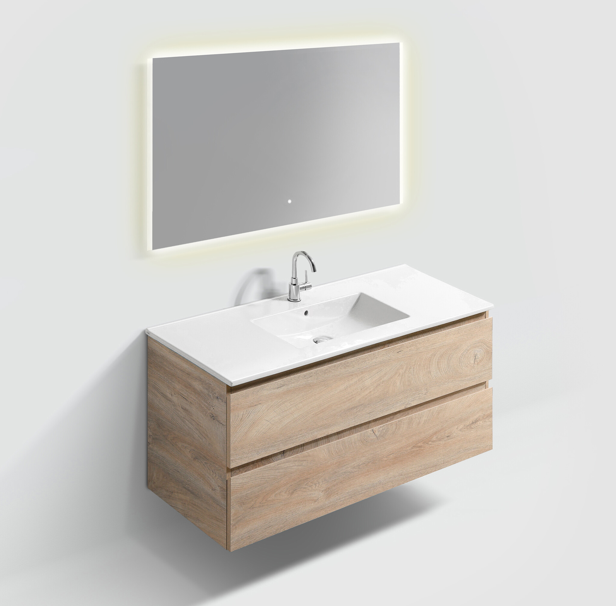 InBe bathroom furniture 120cm, single inset washbasin