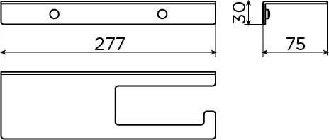 Fold Fold porte-rouleau avec tablette, PVD