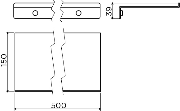 Fold shelf 50 cm, PVD