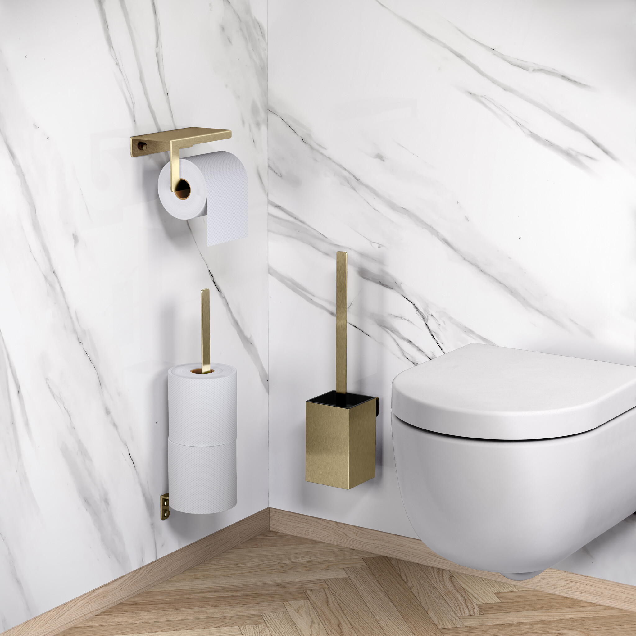 Fold backup toilet paper holder for 3 pieces, PVD