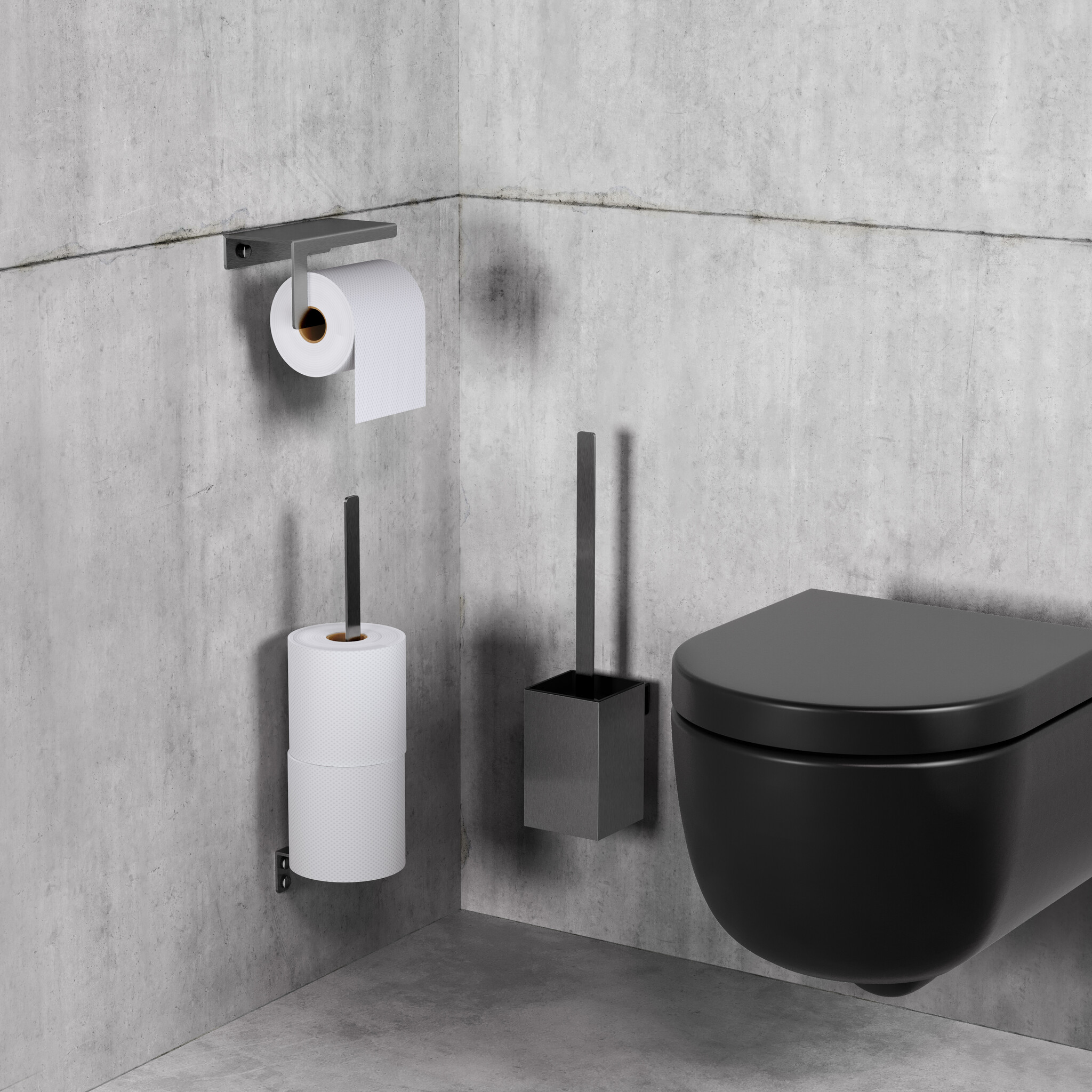 Fold backup toilet paper holder for 3 pieces, PVD