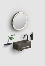 Look at Me mirror with tubular edge, matt black frame