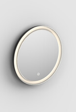 Look at Me mirror with tubular edge, matt black frame