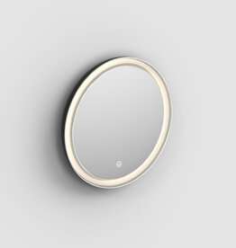 Look at Me mirror with tubular edge, matt black frame