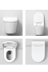 Clever Clever douche-WC met turbo flush, glanzend wit keramiek