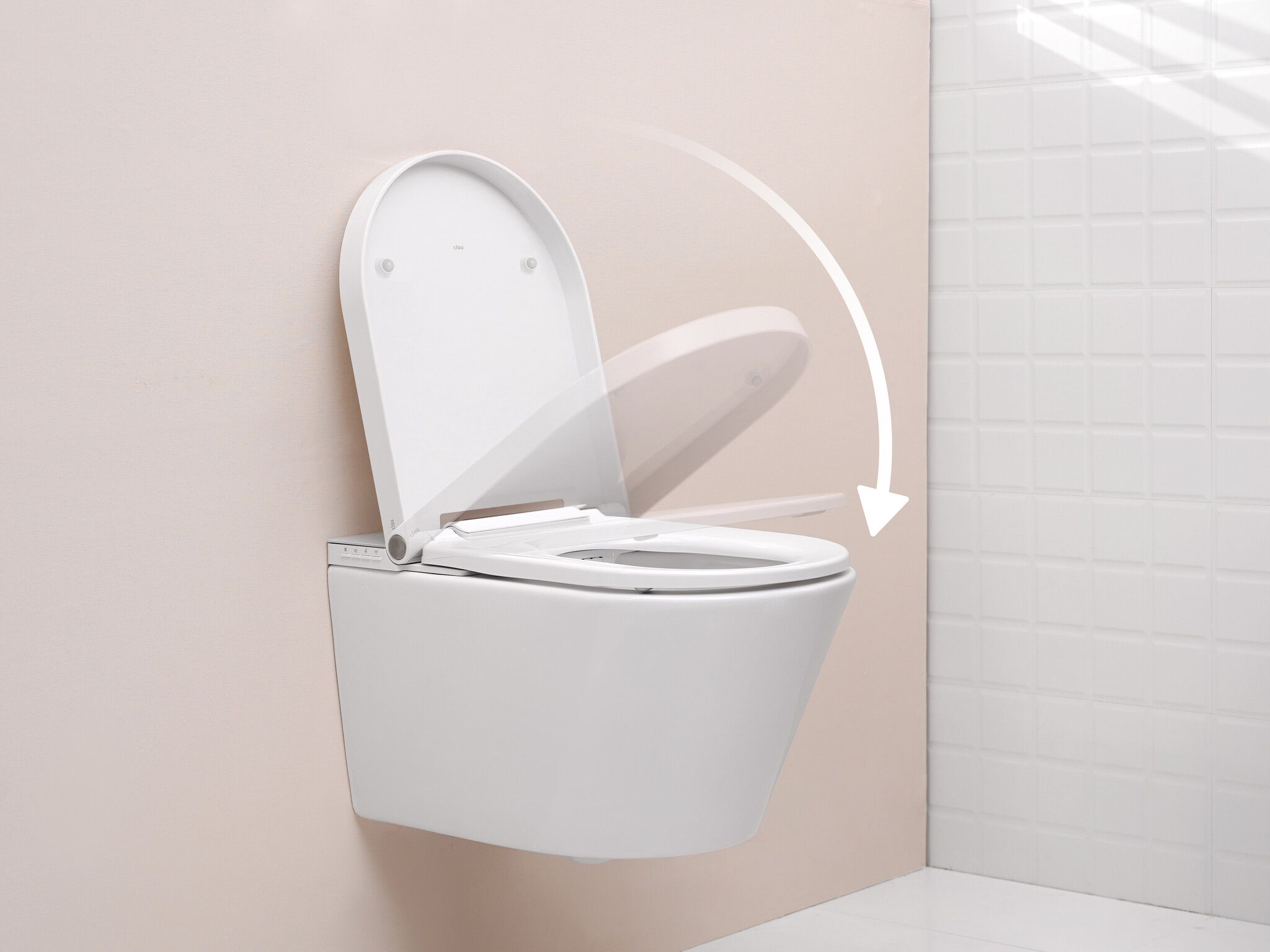 Clever Clever shower toilet with turbo flush, gloss white ceramic