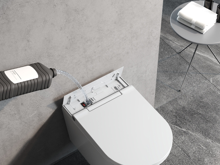 Clever Clever shower toilet with turbo flush, gloss white ceramic