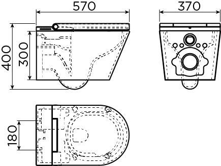 Clever Clever shower toilet with turbo flush, gloss white ceramic