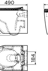 InBe rimless toilet InBe 3, with toilet seat with cover
