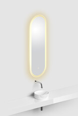 Look at Me oval mirror, satin edge, with lighting and sensor control
