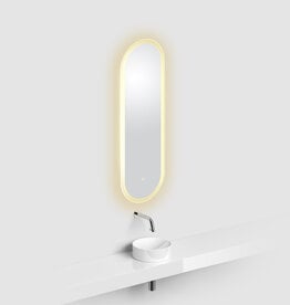 Look at Me miroir ovale, bord satiné, avec éclairage et contrôle par capteur