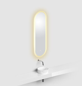 Look at Me oval mirror, satin edge, with lighting and sensor control