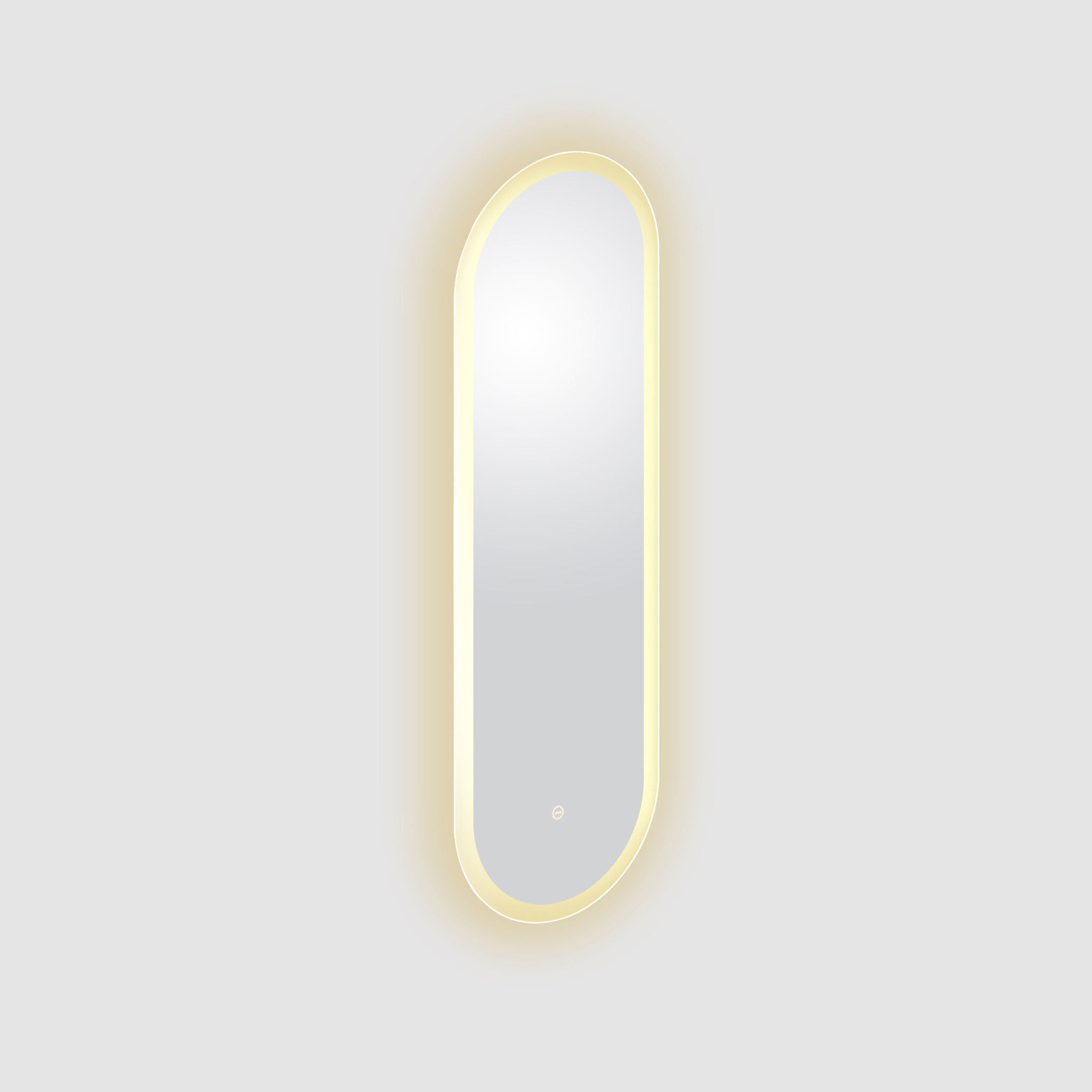 Look at Me oval mirror, satin edge, with lighting and sensor control