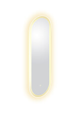 Look at Me oval mirror, satin edge, with lighting and sensor control