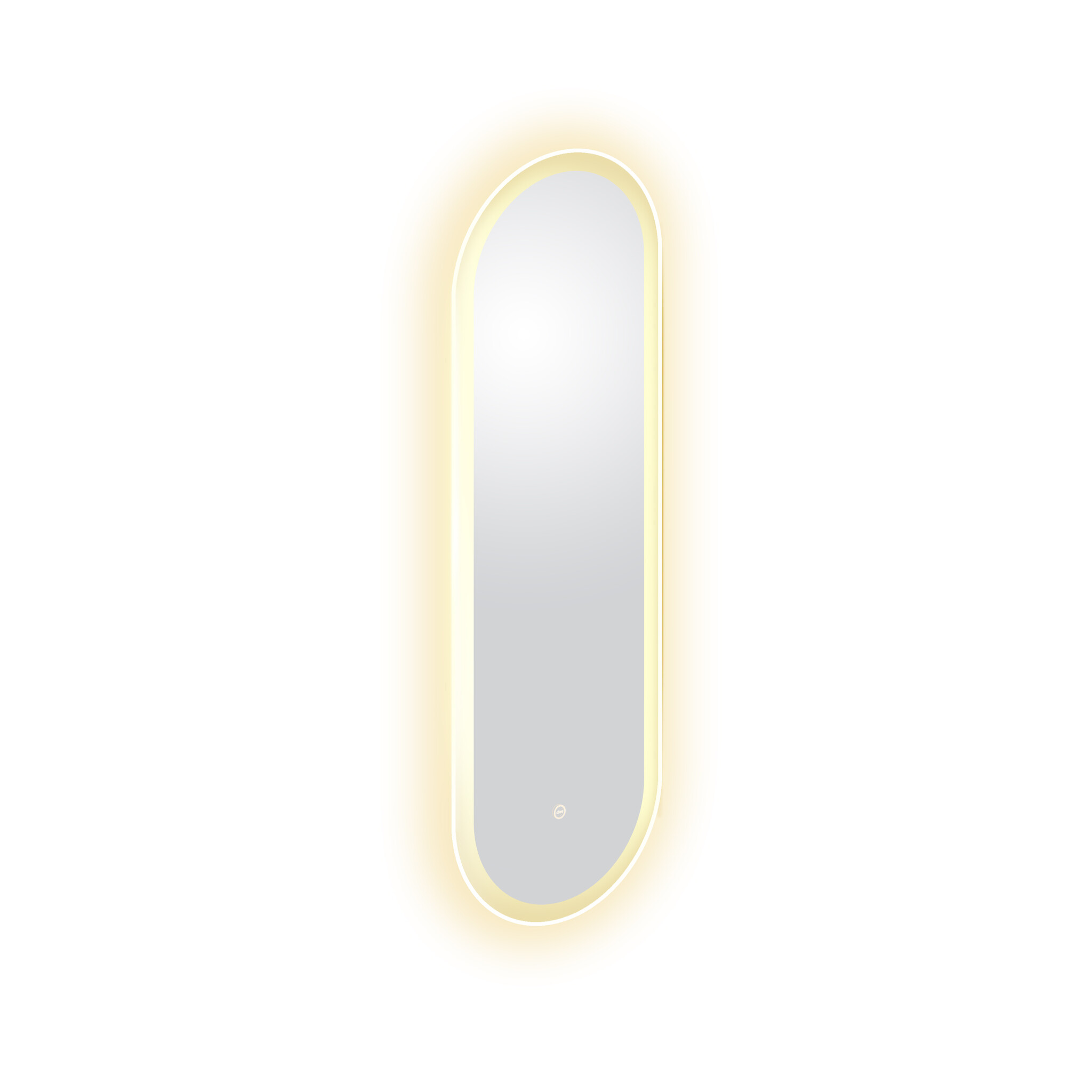 Look at Me oval mirror, satin edge, with lighting and sensor control