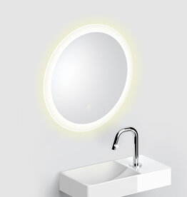 Look at Me Mirror 40 cm round with border with LED-lighting and sensor control