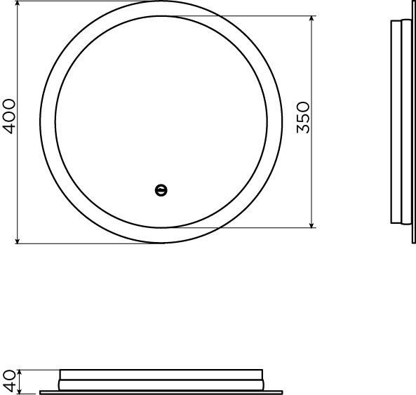 Look at Me Mirror 40 cm round with border with LED-lighting and sensor control