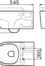 New Hammock randloos wandtoilet, 54 cm, zonder zitting