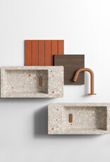 Flush Ecorazzo Flush 3 fontein 36cm, links, gerecycleerd