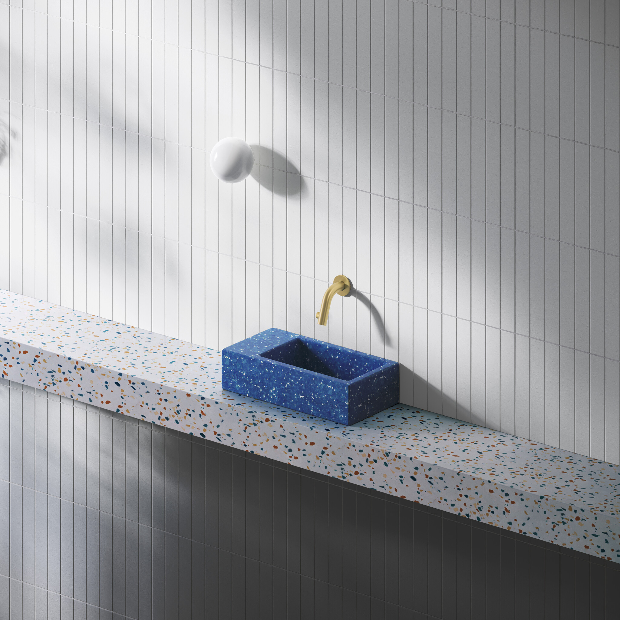 Flush Ecorazzo Flush 3 handbasin 36cm, left, recycled