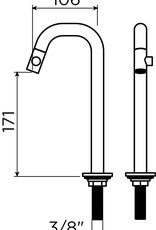 Kaldur standing cold water tap, with short spout, high version