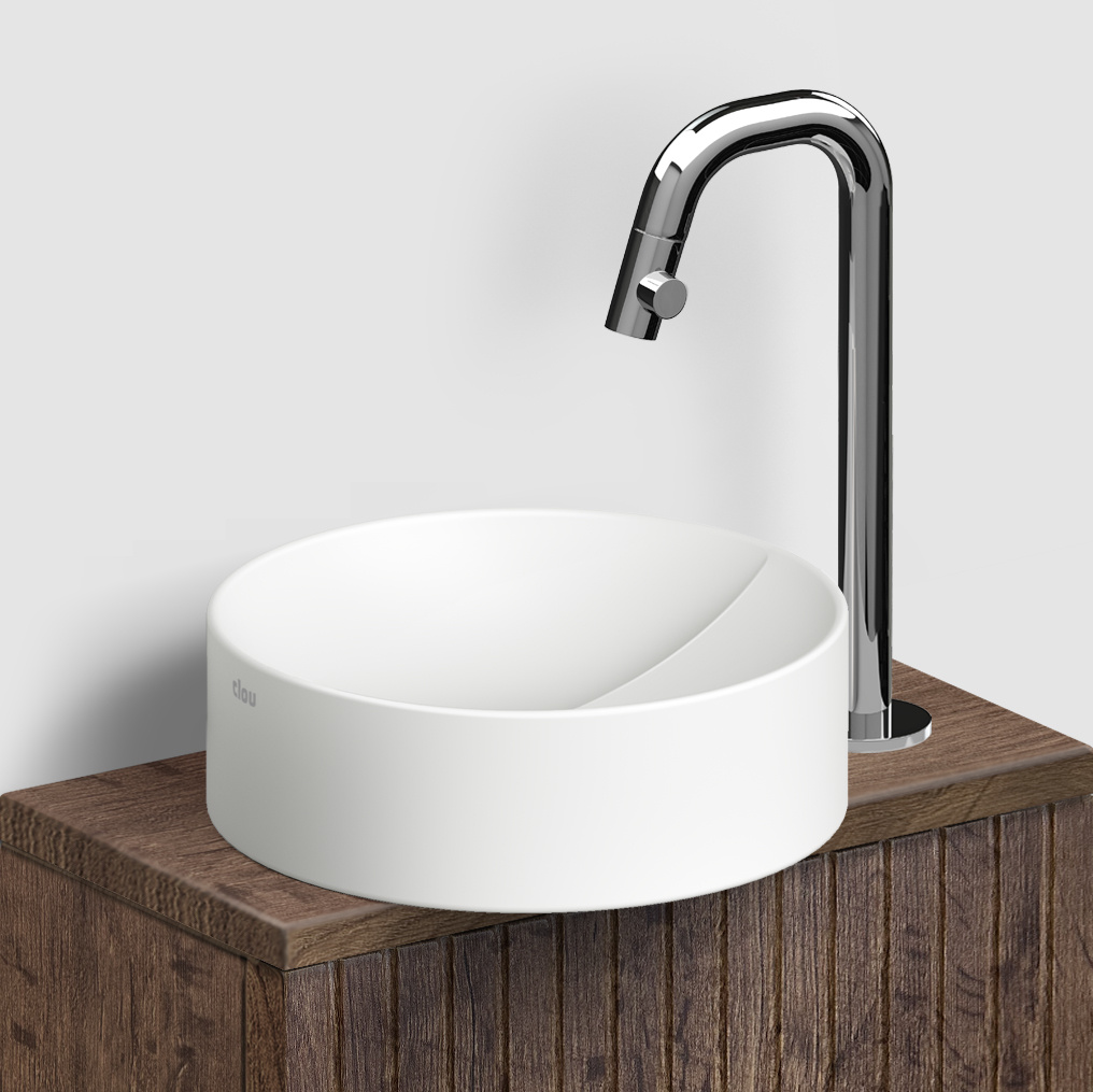 Kaldur standing cold water tap, with short spout, high version