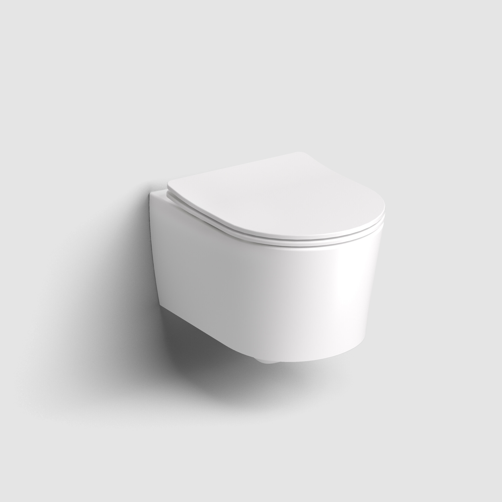 InBe toilet 48 cm, randloos, met toiletzitting met deksel