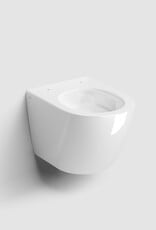 InBe InBe 3 wandtoilet, 49 cm, glanzend wit keramiek, turbo flush, met toiletzitting met deksel, one-pack