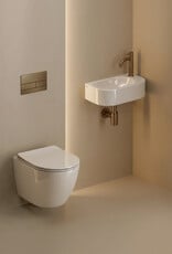 InBe InBe 3 wandtoilet, 49 cm, glanzend wit keramiek, turbo flush, met toiletzitting met deksel, one-pack