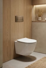 InBe InBe 3 wandtoilet, 49 cm, glanzend wit keramiek, turbo flush, met toiletzitting met deksel, one-pack