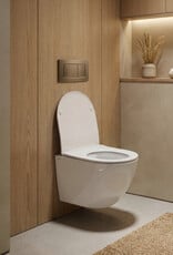 InBe InBe 3 wandtoilet, 49 cm, glanzend wit keramiek, turbo flush, met toiletzitting met deksel, one-pack