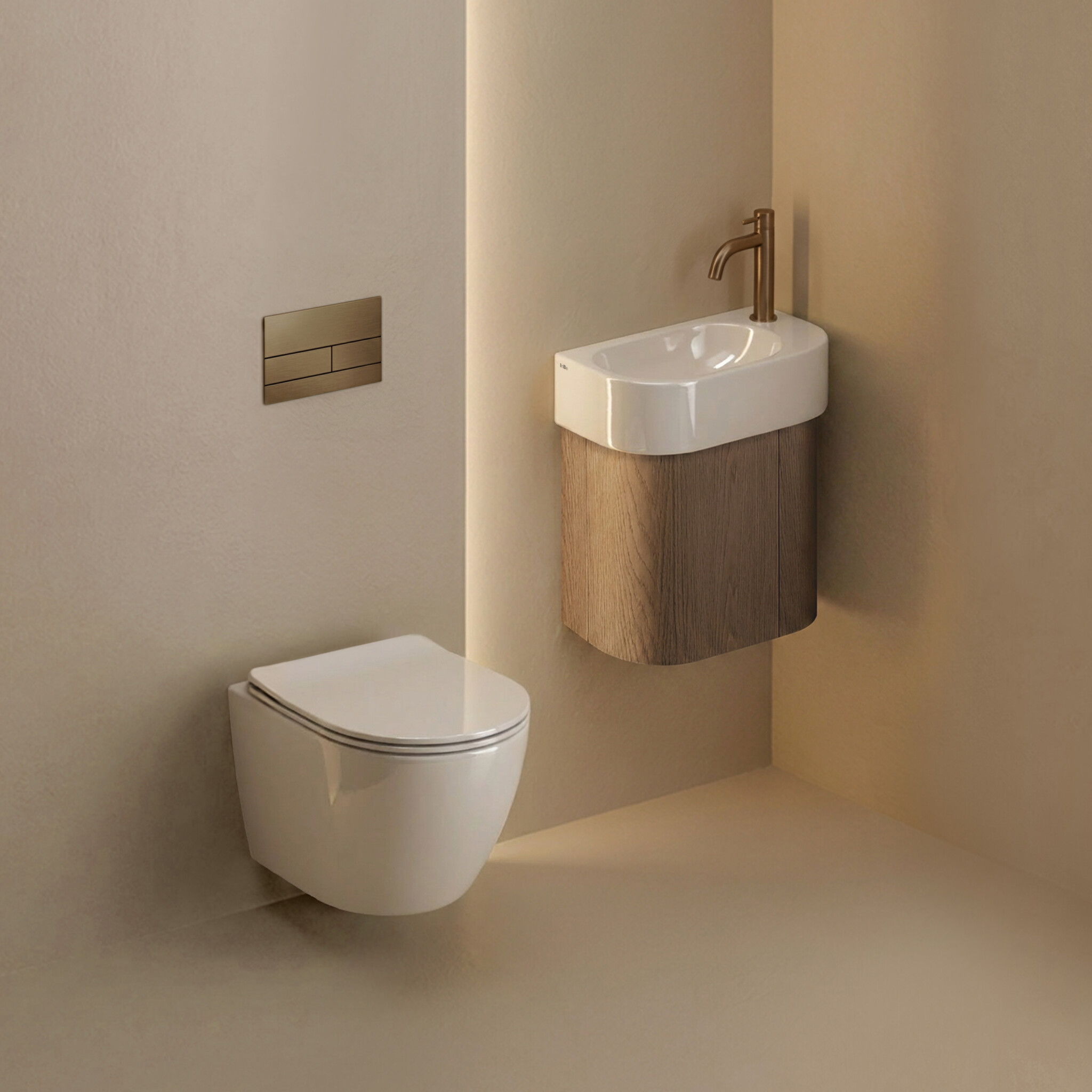 InBe InBe 7 handbasin, with taphole, without drain, white ceramic