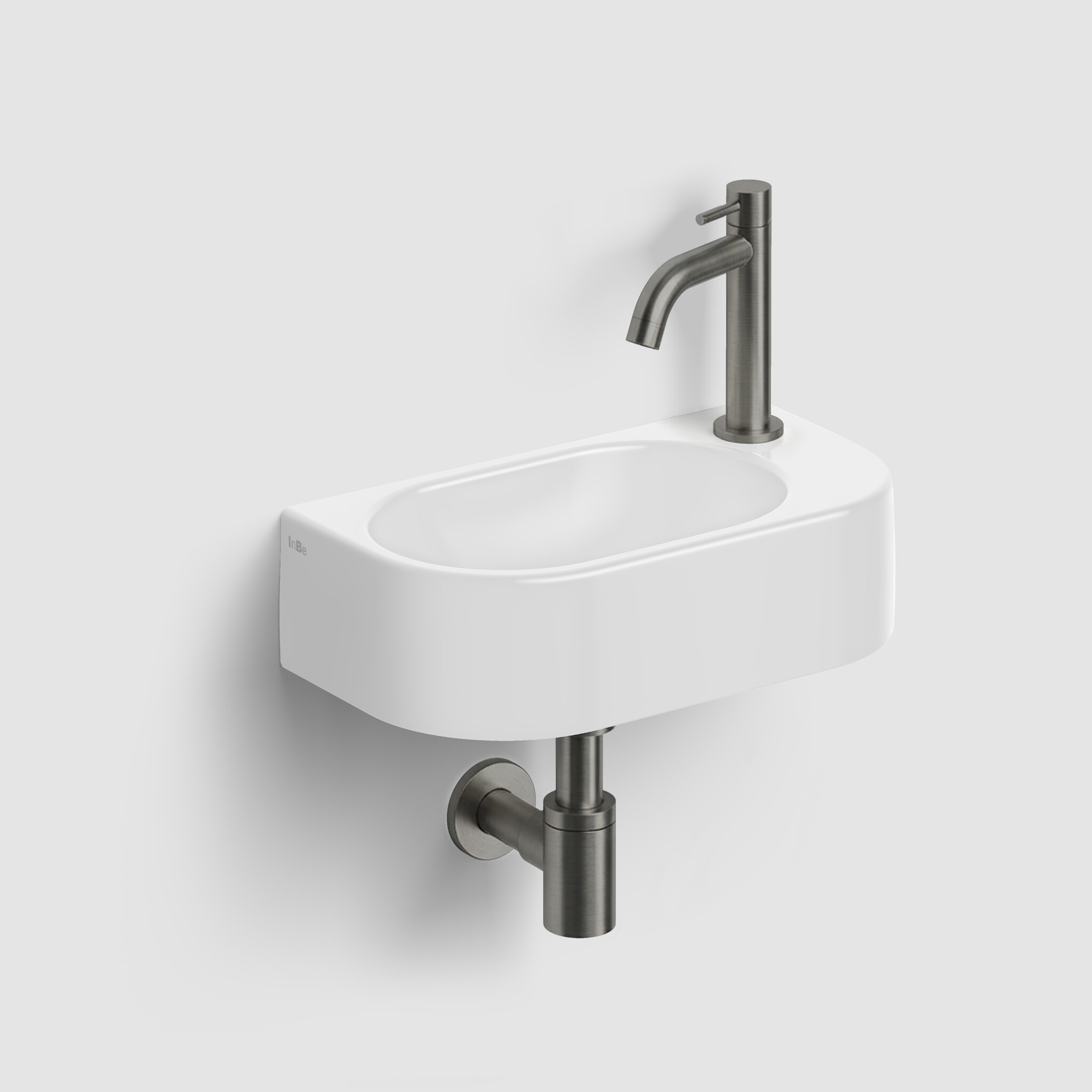 InBe InBe 7 lave-mains, avec trou pour robinet, sans bonde, céramique blanche