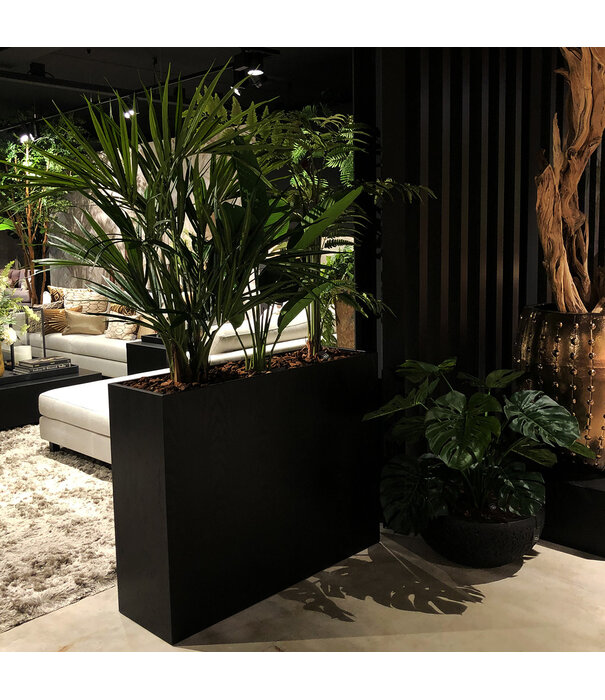 Room divider oak Black wood grain L120 W35 H90 D25