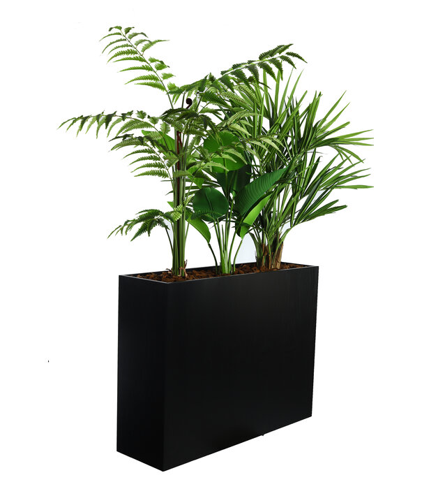 Room divider oak Black wood grain L120 W35 H90 D25