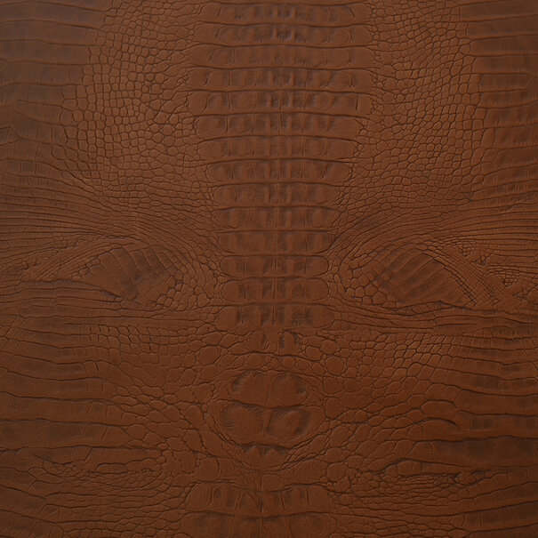 Exclusive leather tray croco print Cognac L80 W80 H6