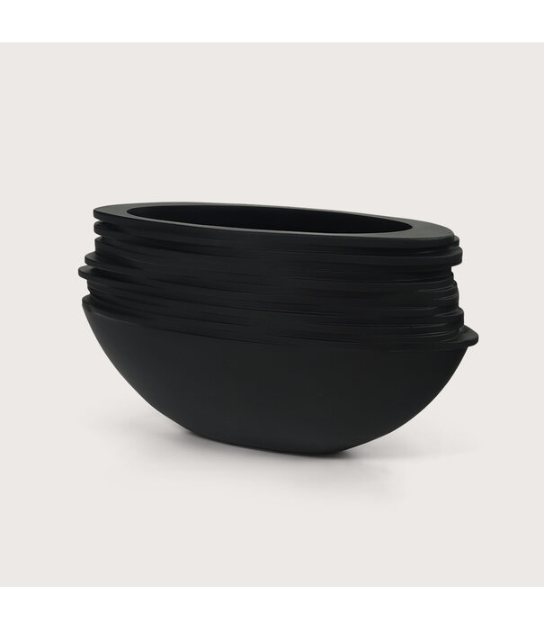 Pot Roza Ovaal Zwart Mat L50 B20 H25