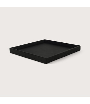 Exclusive leather tray smooth Dark brown L60 W60 H6