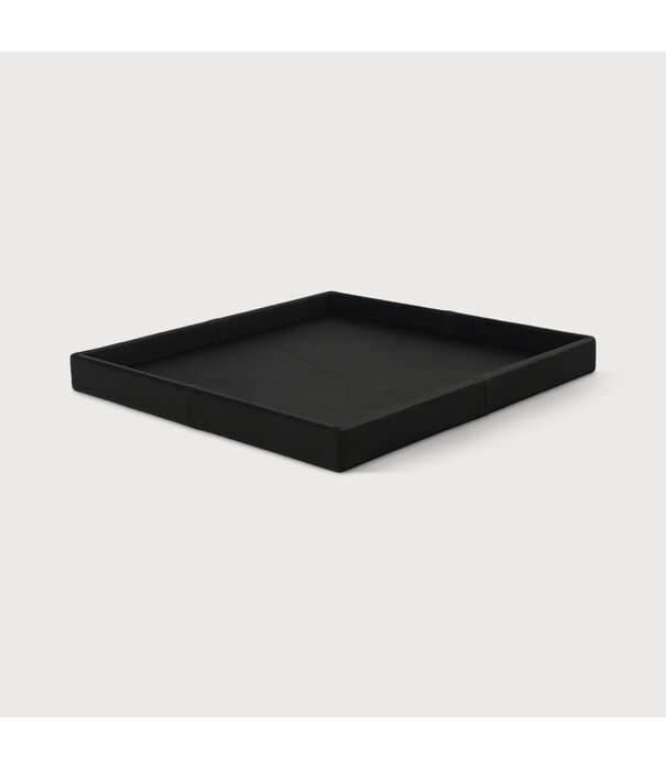 Exclusive leather tray smooth Dark brown L60 W60 H6