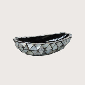 Barge oval Mother of pearl Silver L46 W20 H13