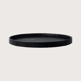 Exclusive round leather tray croco print