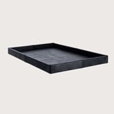 Exclusive leather tray croco print Black L50 B80 H6