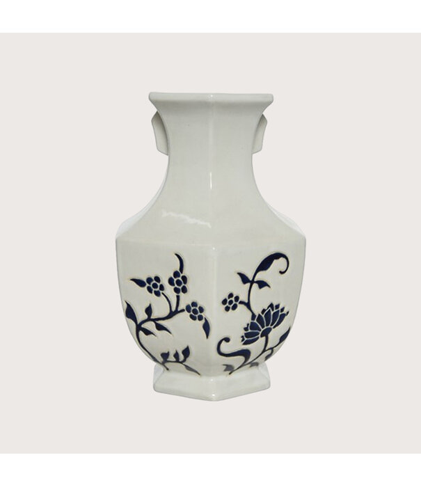Vase Ella White/Blue L24 W22 H36