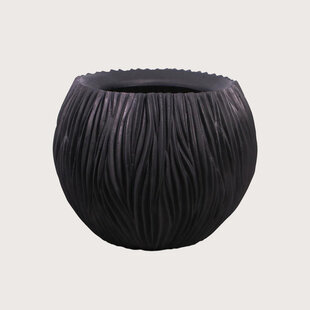 Pot Wave Black  D80 H60 cm