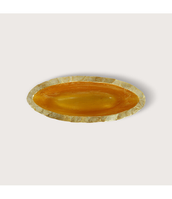 Pot Capiz Oval Gold L40 W15 H16