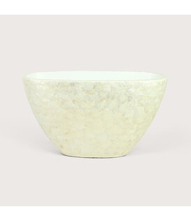 Pot Capiz High Oval Pearl White L81 W31 H46