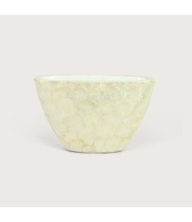 Pot Capiz High Oval Pearl White L50 W16 H30