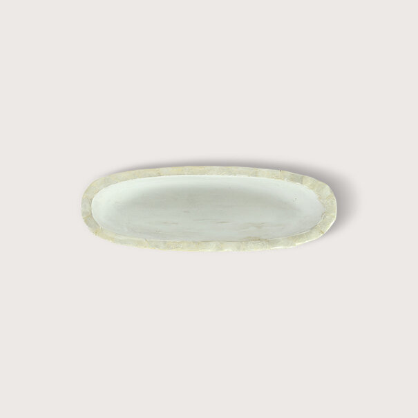 Pot Capiz High Oval Mother of Pearl White  L50 W16 H30