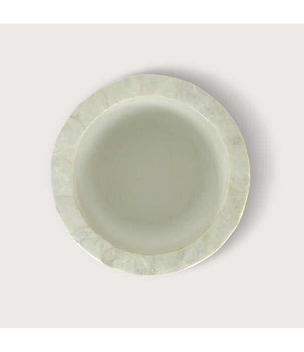 Pot Capiz Pearl White D52 H152