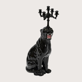 Candlestick Leopard Black H90